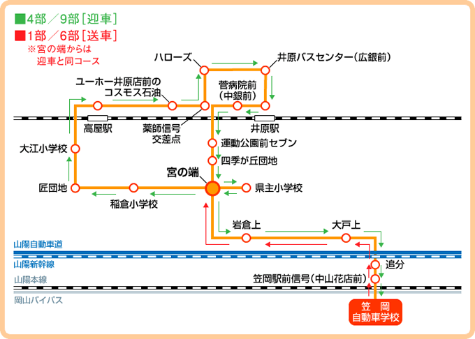 送迎バスルート図