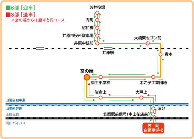 送迎バスルート図